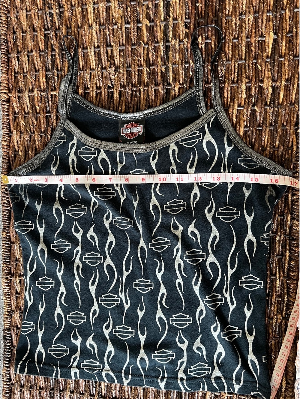 Vintage Y2K Harley-Davidson All Over Flame Cami Tank Top - Picture 3 of 6